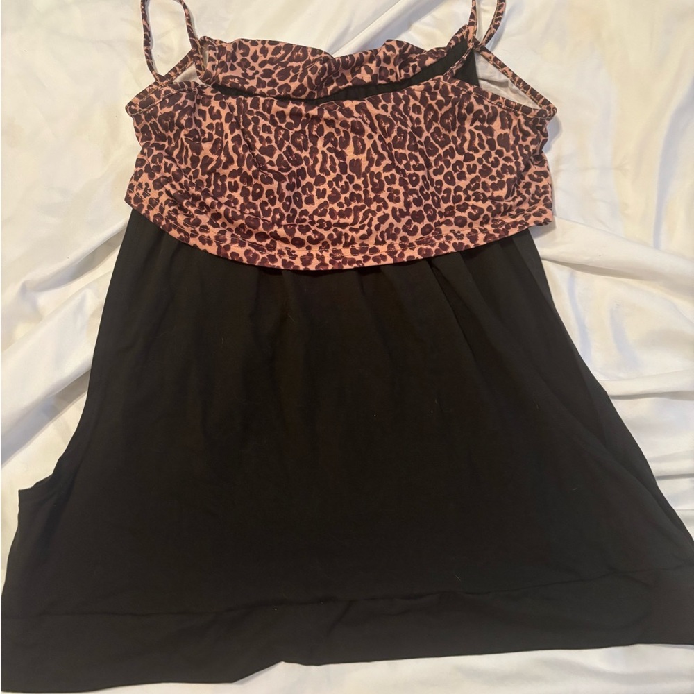 SHEIN Leopard and Black tank